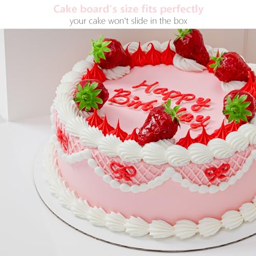 12 Inch Cake Box with Cake Boards, Disposable Cake Containers-3 Pack