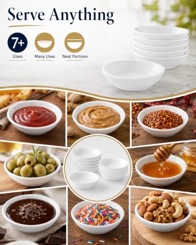 Angoily 40Pcs Soy Sauce Dish, Unbreakable Plastic Soy Sauce Bowls, 2 Oz - color: 40 Pcs