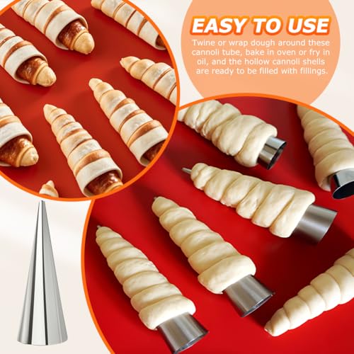 35pcs Cream Horn Molds for Baking,Non-stick Steel Cannoli Forms