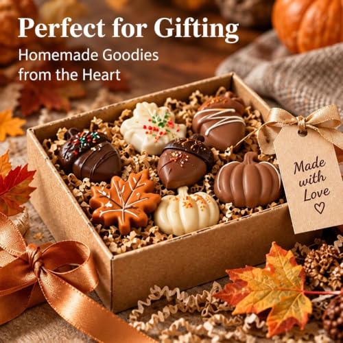 1-Piece Fall Pumpkin Leaf Acorn Silicone Chocolate Mold, 18-Cavity