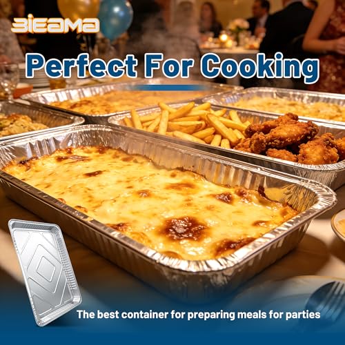 100 Pack Aluminum Pans 18" x 13" Half Size Disposable Foil Pans - size: 13" × 18" 100PACK