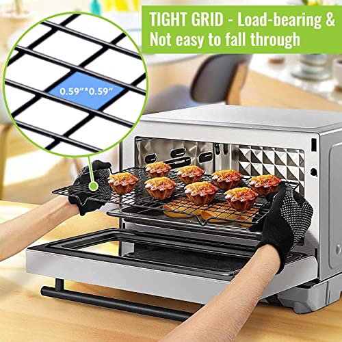 HULISEN Cooling Rack 4-Pack, 16 x 10 Inch Nonstick Baking Rack with Handles - color: Black, size: 4 Packs