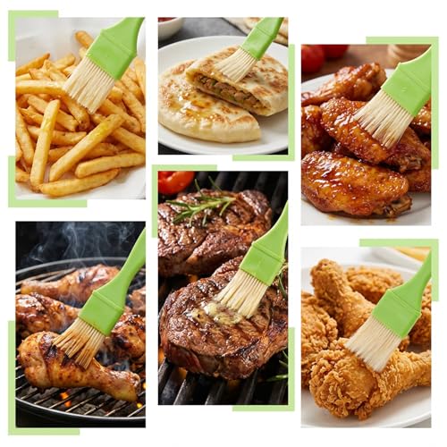 3 Pcs Pastry Brush Set – Heat Resistant Bristle Basting Brushes for Cooking