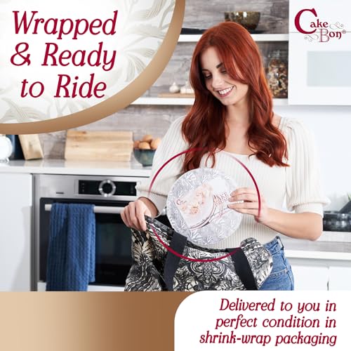 Cakebon Cake Boards 12" Black Round Cake Drums 1/2" Wrapped Edge 1Pack - color: Black, size: 12 Inch