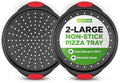 NutriChef 2-Piece 13-Inch Nonstick Pizza Tray, Round Carbon Steel Non-Stick Pan w/Perforated Holes, Premium Bakeware PizzaScreen w/Silicone Grip Handle, Dishwash Safe, NCBPIZX2, Large, (Pack of 20) - size: 20 Pack Large