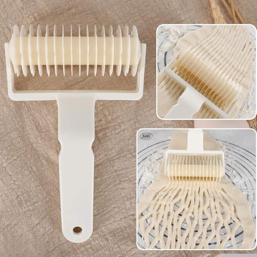 Dough Lattice Craft Roller Cutter Large Baking Tool Cookie Pie Pizza Bread Pastry (Large)