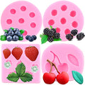 ZiXiang Blueberry Raspberry Cherry Strawberry Cake Fondant Molds Set Of 4 - color: Style A