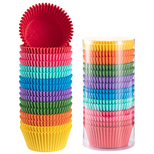 Bright Rainbow Jumbo Cupcake Liners Large Colorful Baking Cups - size: Jumbo Size