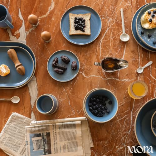 Mora Mini Ramekins Set of 4, 8oz Ceramic Pottery Baking Dishes - Microwave, Oven and Dishwasher Safe - Sky - color: Sky, size: Mini