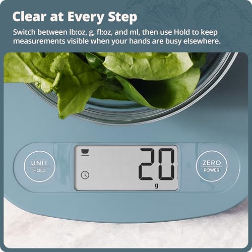 Greater Goods Food Scale, Slim & Compact Build, 1g Precision (Stone Blue) - color: Stone Blue