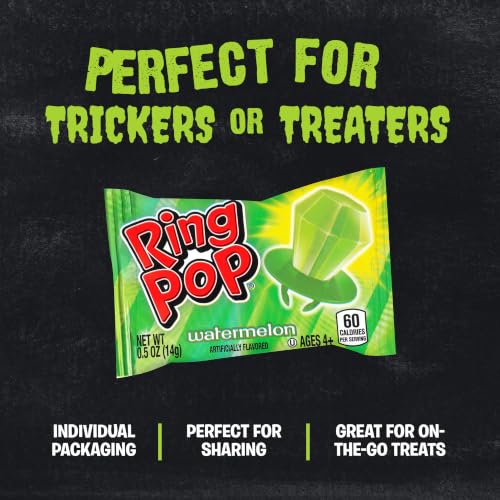 Ring Pop Green Watermelon Halloween Lollipop, 30 Count, Party Favors - size: 30 Count