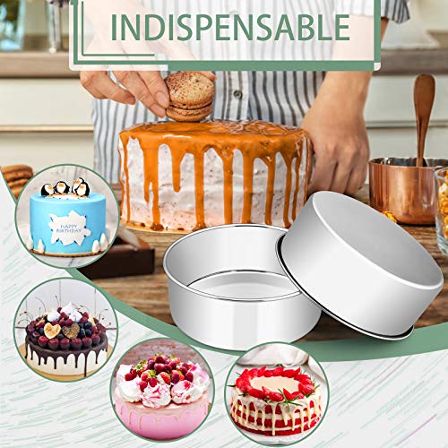 E-far 9½ x 3 Inch Cake Pan Set of 2, Stainless Steel Deep Cake Pans - size: 9.5 x 3 inches