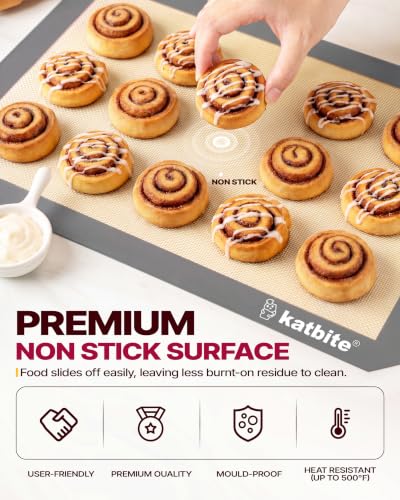 Katbite Silicone Baking Mat Set of 3 Grey - color: Gray 3 Pack
