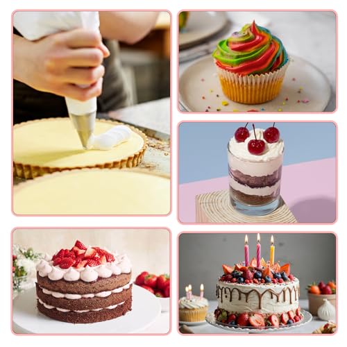 Jeffdad 7 Pcs Round Hole Piping Tips Set, Professional Stainless Steel Cupcake Frosting Nozzles Tool Russian Pastry Icing Dispensers Supplies for Cake Decorating Supplies Baking Set Tools(7PCS)