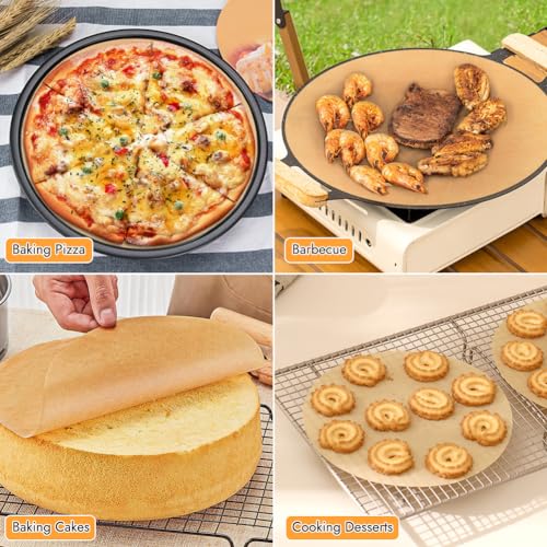 BYKITCHEN 14 Inch Parchment Paper Rounds for Pizza Pan, 100-Pieces