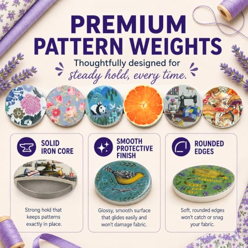 The Quilted Bear Fabric & Paper Pattern Weight Set, Floral - color: TQB - Floral