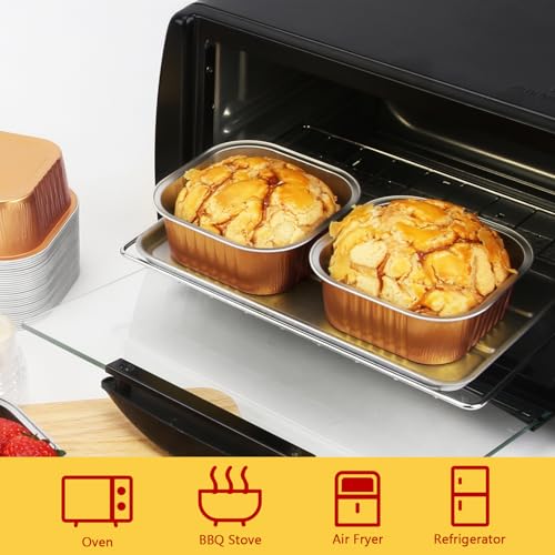 LNYZQUS 10oz Mini Cake Pans with Lids, Small Cinnamon Roll Containers - color: Black, size: Square- 10oz