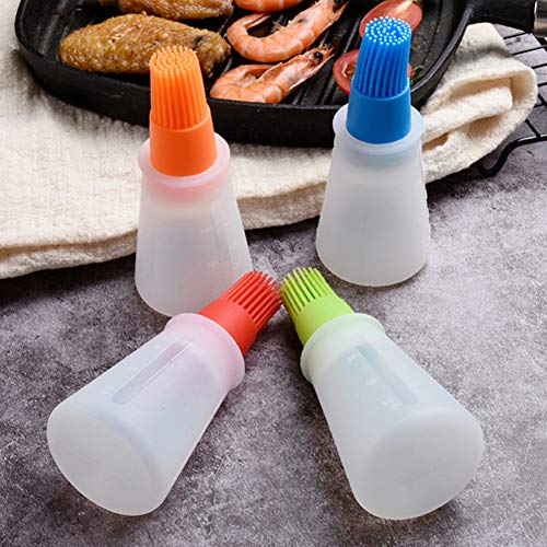 AKOAK 1 Pack Environmentally Friendly Silicone Flat-Bottomed Barbecue Oil Bottle Brush, Pastry Brush, Kitchen Baking and Barbecue Cooking Tools (Blue) - color: Blue