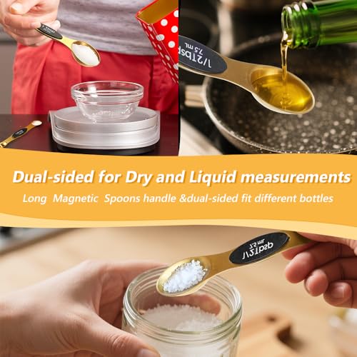 Gold Measuring Cups & Spoons Set for Cooking, 13pcs - size: Set of 13