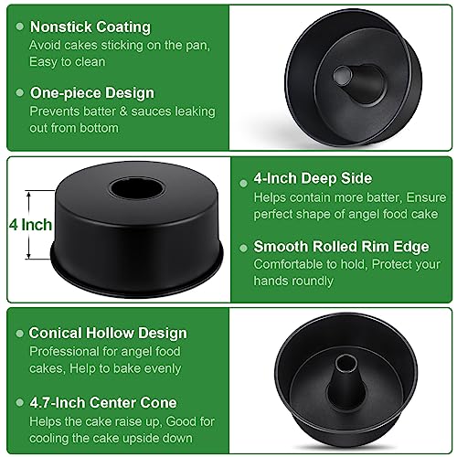 P&P CHEF Angel Food Cake Pan, 10” Tube Cake Pan Round Baking Tin, Black - color: Black