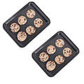 Small Baking Sheet Nonstick 9.45 X 7.09 Inch (Inner 7.5x6), 8 Inch Mini Cookie Tray Toaster Conventional Oven Pan No Warp No Rust Magnetic Bakeware for 1 to 2 person 2 Pack - size: 9.5x7 inch Black