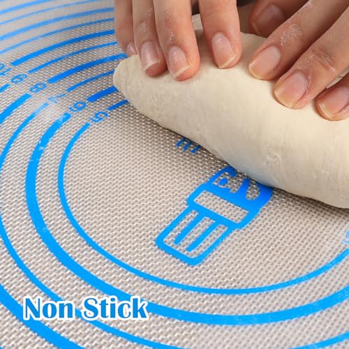 Nonstick Silicone Pastry Baking Mat Large Measurements 16x24'' for Dough - color: Blue, size: 24"L x 16"W