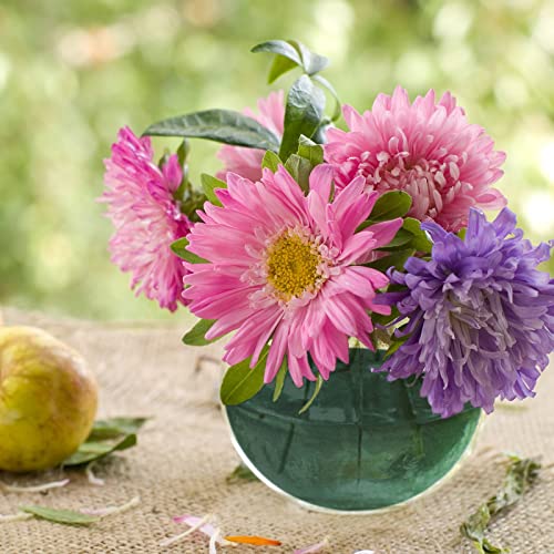 Shihanee 3.54 x 1.77 Inches 8 Pcs Half Ball Floral Dry Foam - size: 3.54 x 1.77 Inches