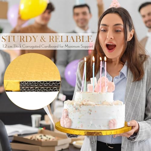 Zopeal 20 Pack 10 Inch Round Wedding Cake Boards,Gold - color: Gold