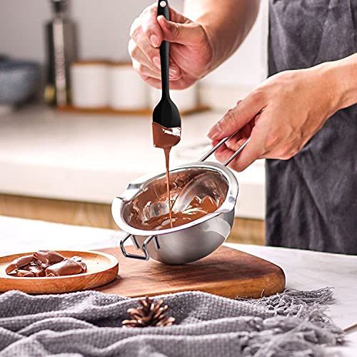 1000ML Double Boiler Pot with 2200ML Stainless Steel Pot,Silicone Spatula - size: 2200 ML+1000ML Multicolor