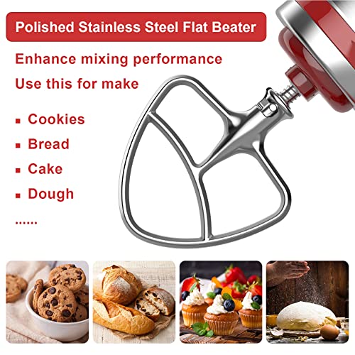 Stainless Steel Beaters for KitchenAid 4.5/5 Quart Tilt-Head Mixers - color: Silver - 4.5-5 Qt