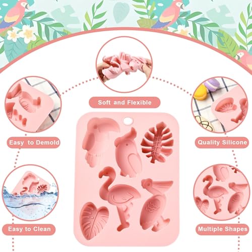Airssory 2Pcs Silicone Leaf and Bird Molds 18.2x14.1x2.6cm Baking Candy Chocolate Fondant Decorating Tools - color: Leaf and Bird Molds
