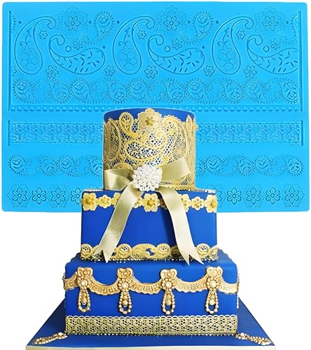 Paisley Lace Silicone impression Mat fondant imprint lace mat