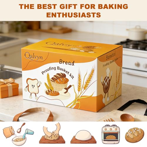 Sourdough Starter Kit with Sourdough Jar & Baking Supplies for Beginner - color: Orange