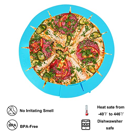 Adjustable Silicone Pie Crust Shield Pie BPA-free Protectors Cover Kitchen Tool for Baking Pie Pizza, Fits 8-11.5 Inches Pie (Blue-2pcs) - color: Blue-2pcs