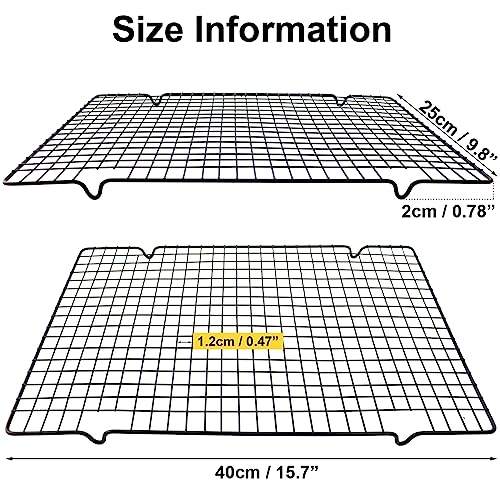 3 Pieces Cooling Rack for Baking, Cake Cooling Rack Square, 16x10 Inches Baking Rack Oven Safe Grid Wire Racks, Non-Stick Drying Net Rack Cake Cold Drying Net for Grilling,Roasting and Drying