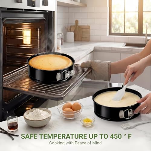 9 Inch Springform Pan with Removable Bottom，4mm thickness - size: 9inch
