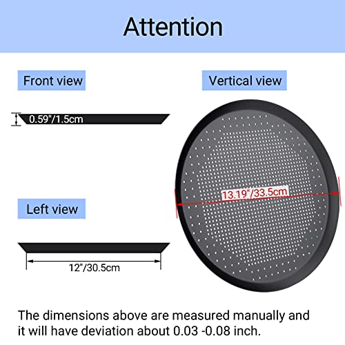 Beasea Pizza Pan with Holes, 13 Inch Pizza Pan Aluminum Alloy Round Vented Pizza Pans Heavy Duty Pizza Crisper Pan Pizza Baking Tray Bakeware for Home Restaurant Kitchen - color: Black, size: 13 Inch