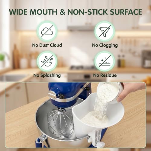 Flour Funnel for Kitchen Aid Accessories and Attachments