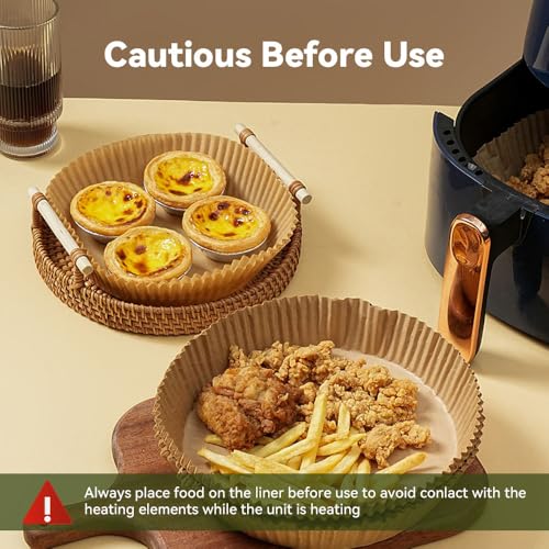 Koja 100-Pack Round Air Fryer Liners 6.5" - Parchment Paper Basket Liners - size: 6.5" Round 100-Pack