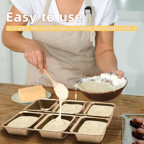 6-Cavity Mini Loaf Pan-Gold - size: 6 Cavity Gold