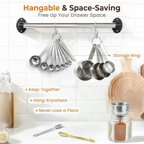 Measuring Spoons, 15-Piece Heavy Duty Stainless Steel Measuring Spoons Set - size: 15PCS