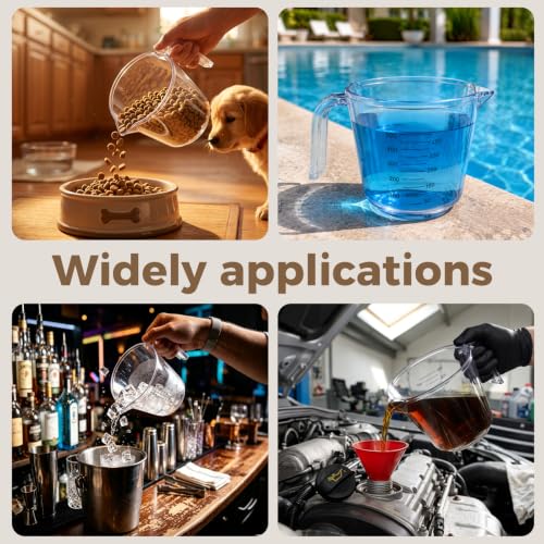 2Pcs 2 Cup Plastic Measuring Cup,Plastic Liquid Measuring Cups for Baking,Cooking,Mixing