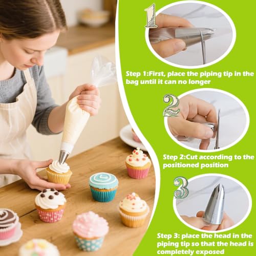 Suuker 1M Piping Tips Set, 5-Piece Large Star Cake Decorating Tips - size: 5 Pieces