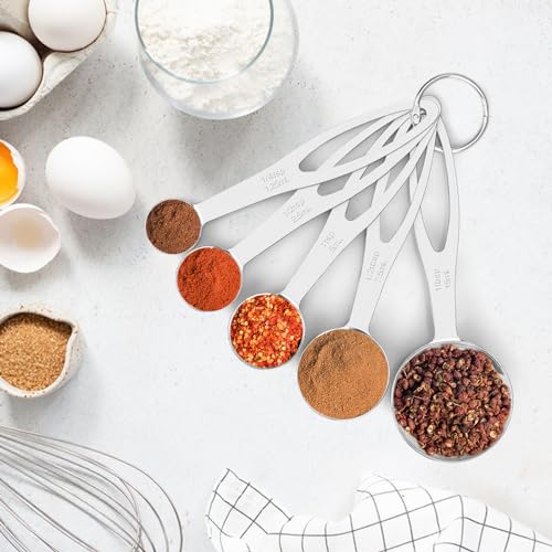 5pcs Measuring Spoon Set, Heavy Duty Stainless Steel - size: 5pcs-steel