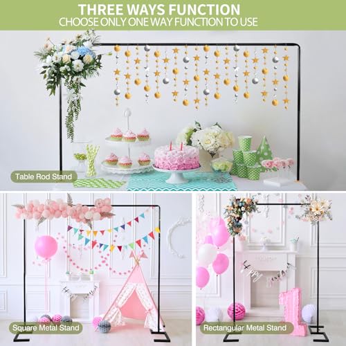 8.2FT x 8FT Square Backdrop Stand Heavy Duty Black Wedding Arch with Clamps - color: Matte Black