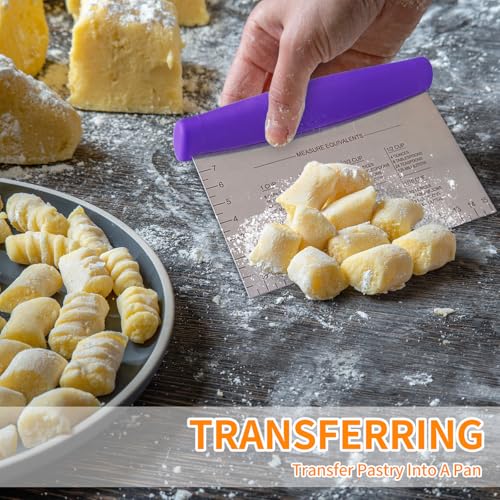 Bench Scraper & Dough Cutter, Pastry Tool for Baking, Purple - color: Purple