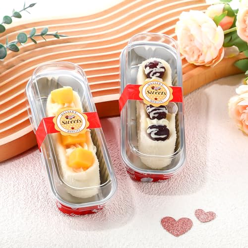 Tioncy 100 Pcs Mini Loaf Pans with Lids Spoons, Heart - style: Heart