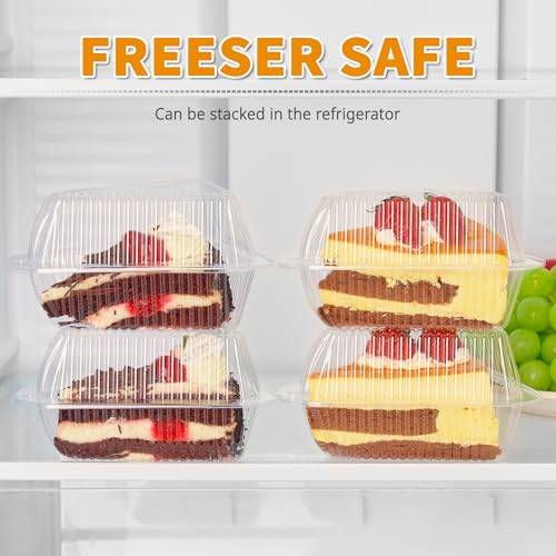 Zezzxu 100 Pack Triangle Cake Slice Containers To Go Dessert Boxes