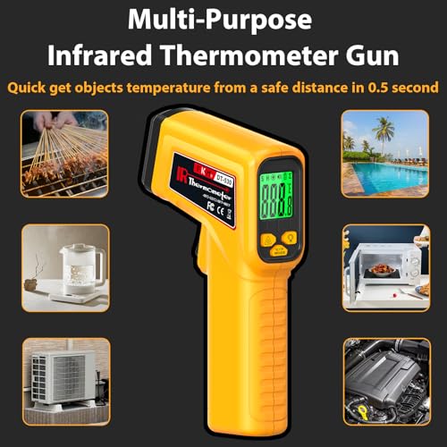 FKM Infrared Thermometer Gun Non-Contact Laser Temperature Gun -58°F~986°F - color: Yellow