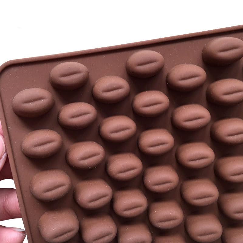2 Pack, Cute Coffee Bean Shaped Silicone Chocolate Candy Cake Mold - color: 2 pack Coffee Bean